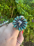 Beautiful Handmade Turquoise And Sterling Silver Horse Adjustable Ring