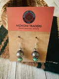 Navajo Turquoise & Sterling Silver Beaded Dangle Earrings