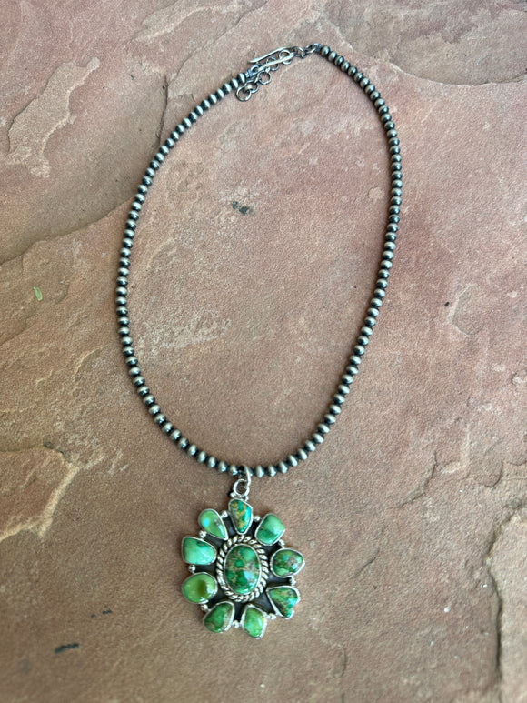 Handmade Sterling Silver & Sonoran Mountain Turquoise Necklace