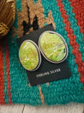 Navajo Sterling Silver Gaspeite Post Earrings