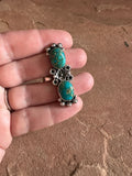 Beautiful Handmade Turquoise And Sterling Silver Adjustable Flower Ring