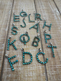 Beautiful Handmade Sterling Silver and Royston Turquoise Letter Pendant