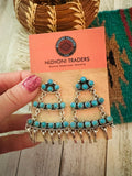 Handmade Turquoise & Sterling Silver Dangle Earrings Signed Nizhoni