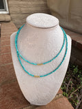 “The Golden Collection” VENICE NECKLACE Handmade Turquoise Beaded 14k Gold Plated Beaded Necklace