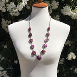 Navajo Purple Spiny Oyster & Sterling Silver Necklace & Earring Set Signed