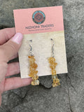 Navajo Sterling Silver Golden Quartz Chip Dangle Earrings