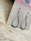 Navajo Sterling Liquid Silver & Malachite Beaded Dangle Earrings