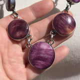 Navajo Purple Spiny Oyster & Sterling Silver Necklace & Earring Set Signed