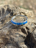 Zuni Sterling Silver Bright Blue Opal Stacker Ring