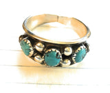 Navajo Turquoise and Sterling Stacker Rings size 12.5