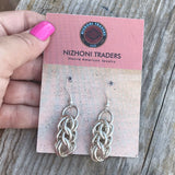 Navajo Sterling Silver Chain Link Dangle Earrings