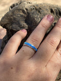 Zuni Sterling Silver Bright Blue Opal Stacker Ring