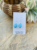 Navajo Sterling Silver & Turquoise Bead Dangle Earrings