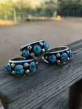 Navajo Turquoise and Sterling Stacker Rings size 12.5