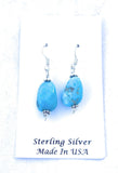 Navajo Sterling Silver & Turquoise Bead Dangle Earrings