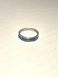 Zuni Sterling Silver Bright Blue Opal Stacker Ring