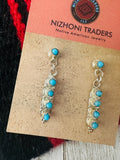 Zuni Sterling Silver & Turquoise Cluster Dangle Earrings