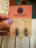 Navajo Sterling Silver Beaded Dangle Earrings