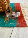 Navajo Wild Horse & Sterling Silver Thunderbird Cuff Bracelet