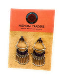 Zuni Silver And Charoite Needlepoint Earrings