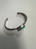 Navajo Single Stone Turquoise And Sterling Silver Adjustable Cuff Bracelet