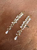 “The Golden Collection”  Snow Fall Handmade Gold Plated White Beaded Earrings