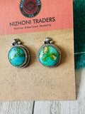 Navajo Sonoran Gold Turquoise & Sterling Silver Post Earrings