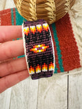 Navajo Made Beaded Leather Bracelet