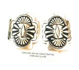 Navajo Sterling Silver Concho Cross Earrings