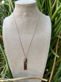 “The Golden Collection” YEEHAW Handmade Natural Turquoise Rose Gold Plated Bar Charm Necklace