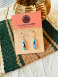 Navajo Sterling Silver & Multi Stone Inlay Dangle Earrings