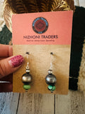 Navajo Turquoise & Sterling Silver Beaded Dangle Earrings