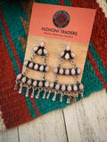 Handmade Pink Mussel & Sterling Silver Dangle Earrings Signed Nizhoni