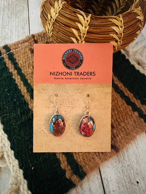 Navajo Pink Dream Mojave & Sterling Silver Dangle Earrings