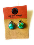 Navajo Sonoran Gold Turquoise & Sterling Silver Post Earrings