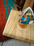 Navajo Spice & Sterling Silver Inlay Ring Size 9