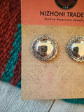 Navajo Sterling Silver Concho Post Earrings