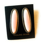 Navajo Sterling Silver & Queen Pink Conch Post Earrings by Wydell Billie