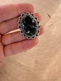 Beautiful Handmade New Lander Turquoise And Sterling Silver Adjustable Statement Ring