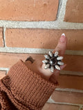 Beautiful Handmade Sterling Silver & White Buffalo Mojave Adjustable Ring