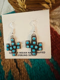 Navajo Sterling Silver & Turquoise Cactus Dangle Earrings