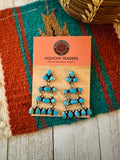 Navajo Sleeping Beauty Turquoise & Sterling Silver Chandelier Dangle Earrings