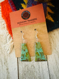 Navajo Sterling Silver & Turquoise Slab Dangle Earrings