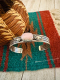 Navajo Queen Pink Conch Shell & Sterling Silver Cuff Bracelet