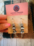 Navajo Sterling Silver Beaded Blossom Dangle Earrings