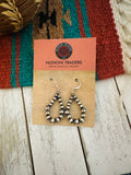 Navajo Sterling Silver Pearl Dangle Hoop Earrings