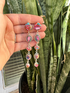 Handmade Pink Dream Mojave and Sterling Silver Handmade Dangles