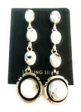 Navajo White Buffalo & Sterling Silver Cowboy Whispers Dangle Earrings