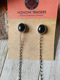 Navajo Sterling Silver & Black Onyx Dangle Earrings