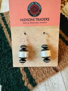 Navajo Sterling Silver Beaded Dangle Earrings